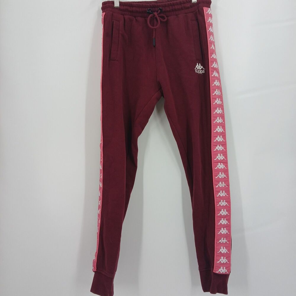 womens Kappa size medium sweatpants joggers red maroon pink y2k aesthetic